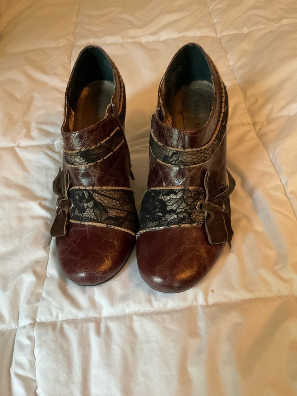 Bobbie Blu Anthropologie Yasmin Maroon Leather Heels